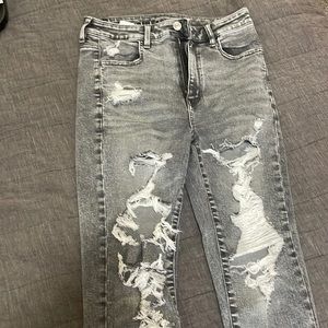 Grey acid washed jeggings